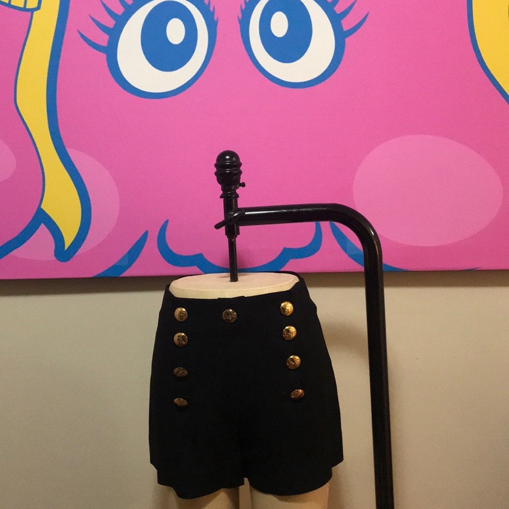 Moschino Cheap & Chic Black Crepe Sailor Shorts